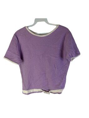 Vintage 60s Mod Terry Cloth Belt Boxy Cropped Shirt Top USA